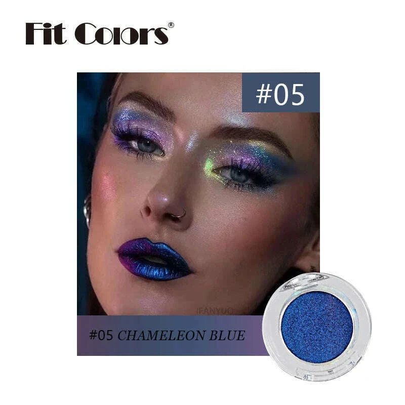 High-Pigmented Chameleon Purple Eyeshadow Powder MultiChrome Shifting Pigments Shiny Metallic Lipstick Eyes Makeup Palette