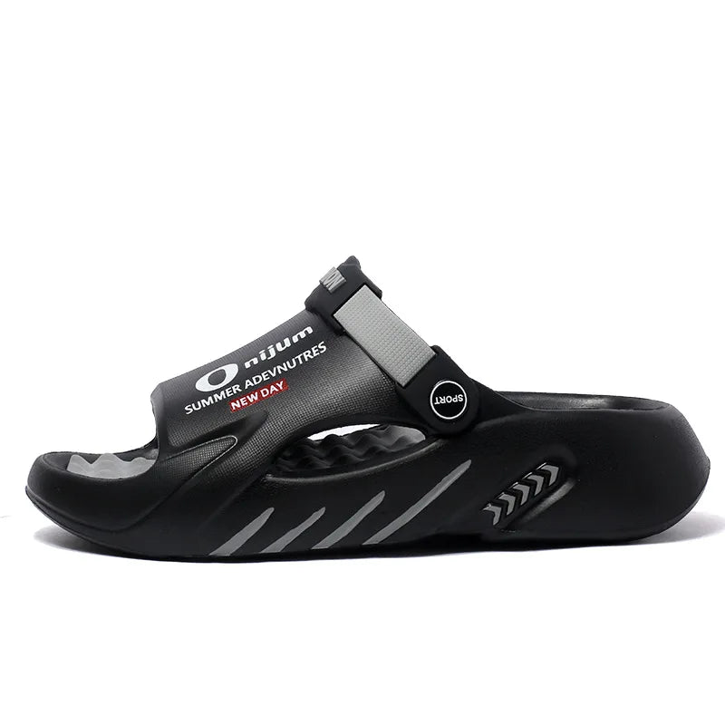 Comwarm New Men Massage Slippers Slides Indoor Outdoor Sandals Beach Casual Shoes Comfortable Sole Men's Slippers Big Size 38-47