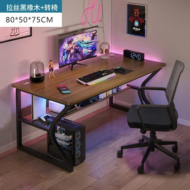 Simple Desktop Computer Desks Home Bedroom Workbench Gaming Tables Office Furniture Student Study Writing Desk and Chair Set E C