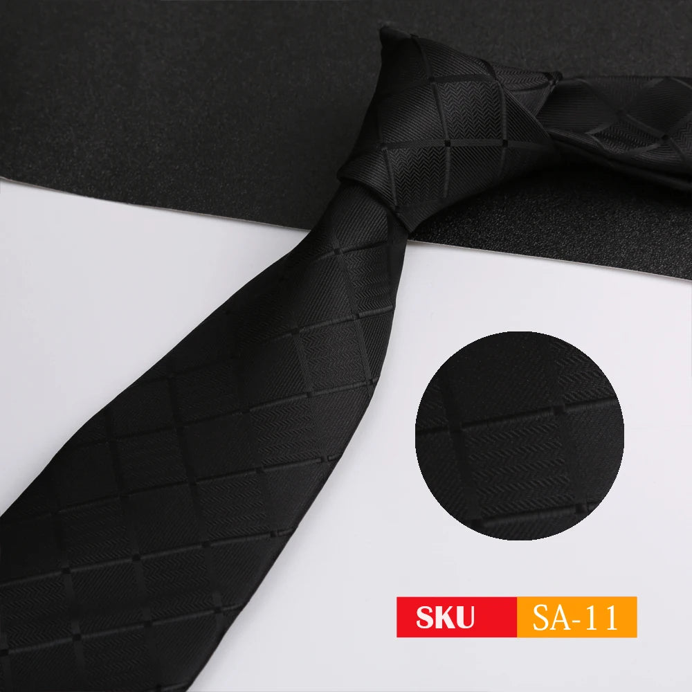 Luxury 8CM Mens Ties Necktie Solid Twill Stripes Plaids Ties For Man Groom Neck Tie For Business Party