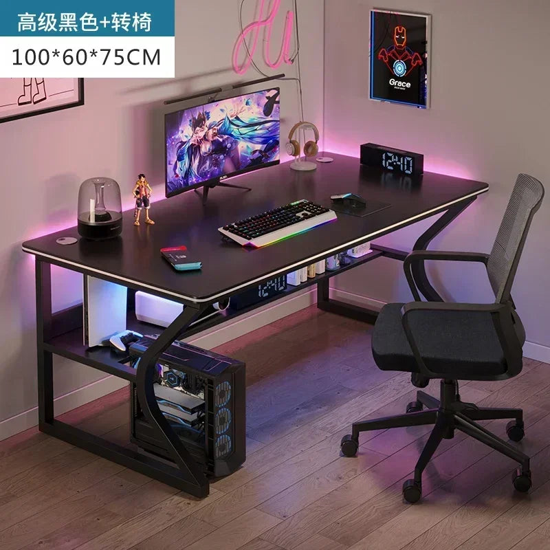 Simple Desktop Computer Desks Home Bedroom Workbench Gaming Tables Office Furniture Student Study Writing Desk and Chair Set E C