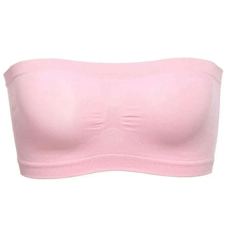Women Sexy Lingerie Lace Seamless Tube Top Breathable Strapless Bandeau Bra Underwear Without Pad Sleep Underwear Sports Bra