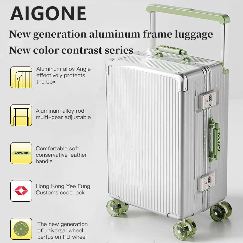 Wide pull rod high-quality luggage. It has a high appearance level and is a new style in 2024. It is suitable for both girls and