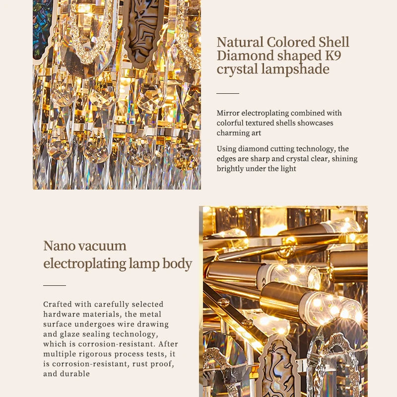 Ceiling for Dining Room Modern Led Crystal Chandelier Ceiling Hanging Lamp for Living Room Villa Loft Pendant Lighting |...