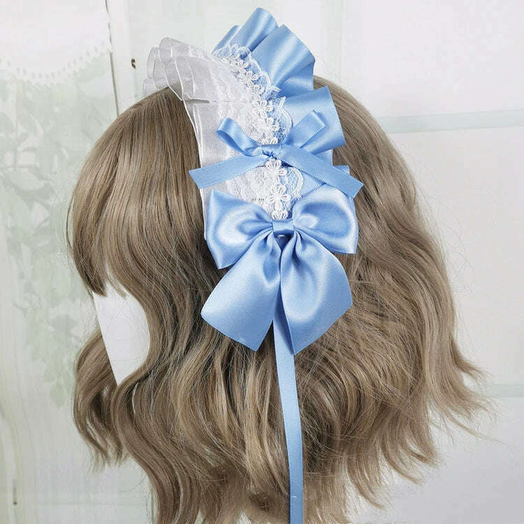 Anime Maid Lovely Sweet Headband Lolita Maid Lace Flower Headwear Cosplay Hair Hoop Hand Made for Girls Gift Hair Accessory