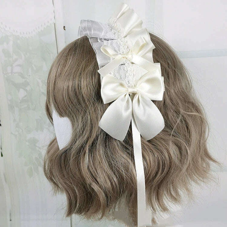 Anime Maid Lovely Sweet Headband Lolita Maid Lace Flower Headwear Cosplay Hair Hoop Hand Made for Girls Gift Hair Accessory