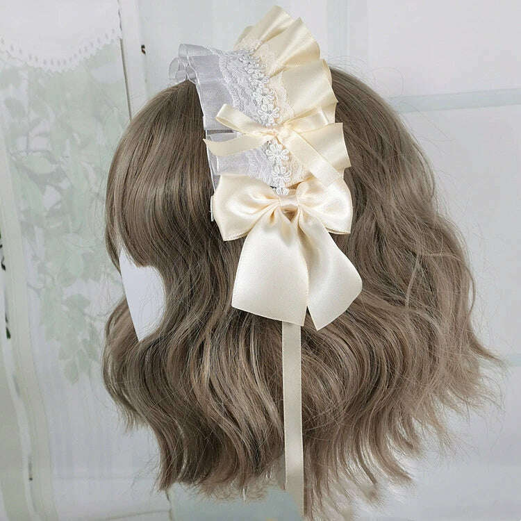 Anime Maid Lovely Sweet Headband Lolita Maid Lace Flower Headwear Cosplay Hair Hoop Hand Made for Girls Gift Hair Accessory
