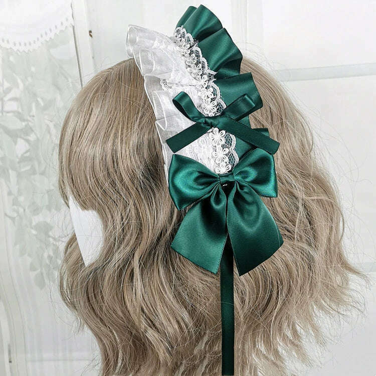 Anime Maid Lovely Sweet Headband Lolita Maid Lace Flower Headwear Cosplay Hair Hoop Hand Made for Girls Gift Hair Accessory