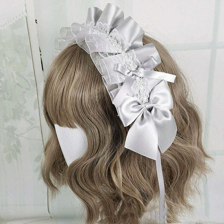 Anime Maid Lovely Sweet Headband Lolita Maid Lace Flower Headwear Cosplay Hair Hoop Hand Made for Girls Gift Hair Accessory