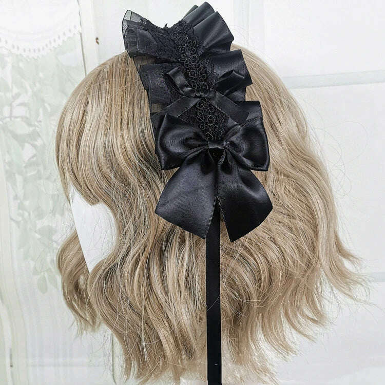 Anime Maid Lovely Sweet Headband Lolita Maid Lace Flower Headwear Cosplay Hair Hoop Hand Made for Girls Gift Hair Accessory