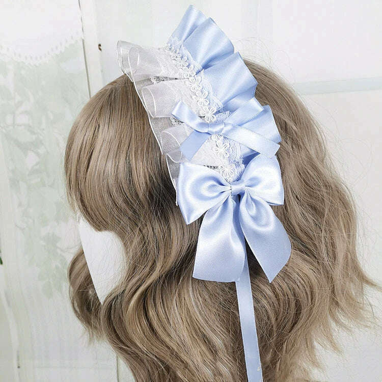 Anime Maid Lovely Sweet Headband Lolita Maid Lace Flower Headwear Cosplay Hair Hoop Hand Made for Girls Gift Hair Accessory