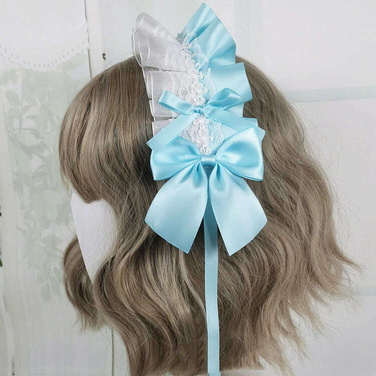 Anime Maid Lovely Sweet Headband Lolita Maid Lace Flower Headwear Cosplay Hair Hoop Hand Made for Girls Gift Hair Accessory