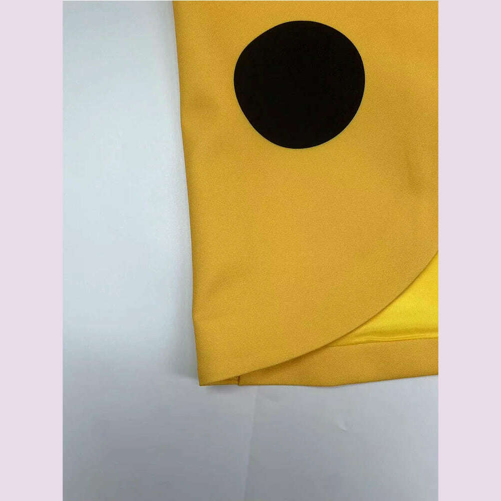 Beautyblue Polka-Dot Woolen Coat Women's Long Jacket 2025 New Split-Joint Long Sleeves Lapel Elegant Yellow Outerwears Female