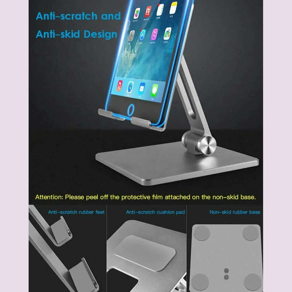 CMAOS Aluminium Alloy Phone Holder Stand Mobile Smartphone Support Tablet Desk Portable Metal Cell Phone Holder for iPhone iPad