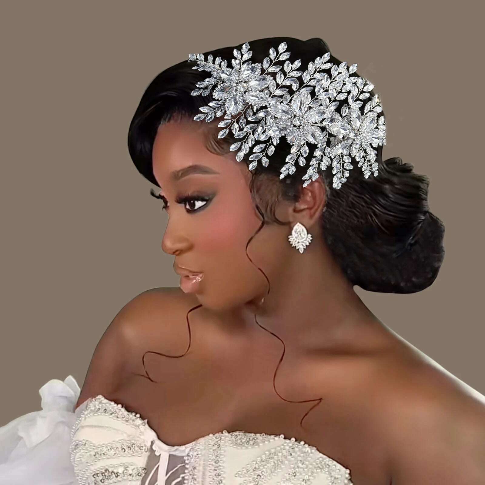 DZ012 Champagne Crystal Headband Tiara For Women Rhinestone Hairband Pageant Party Headdress Wedding Hair Accessories Jewelry