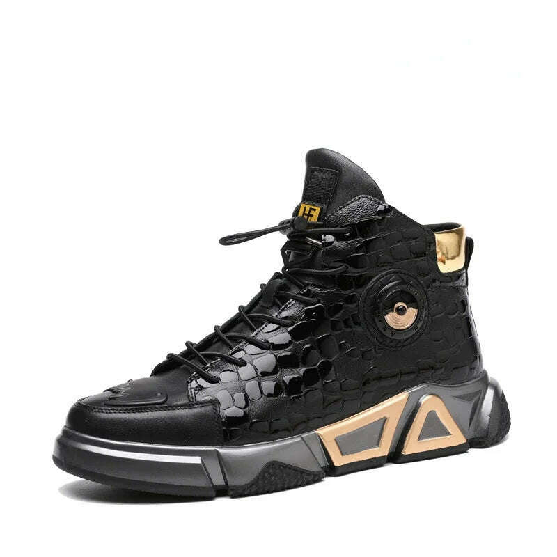 Fashion High Top Leather Casual Sneaker Men Black Platform Sneakers Luxury Designer Superstar Shoes Men Hip Hop Streetwear Shoes