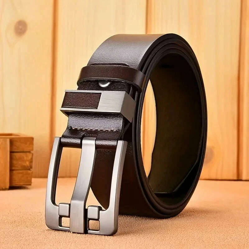 Genuine Leather For Men's High Quality Buckle Jeans Cowskin Casual Belts Business Cowboy Waistband Male Fashion Designer 2024New