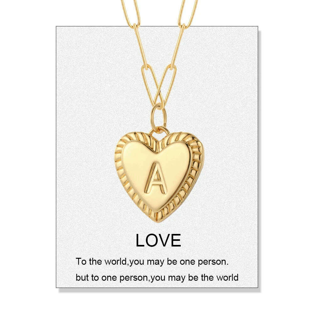 initial Letter Name Necklace for Women A-Z Alphabet Initial Pendant Choker Gold Color Collares Long Stainless Steel Chains Link