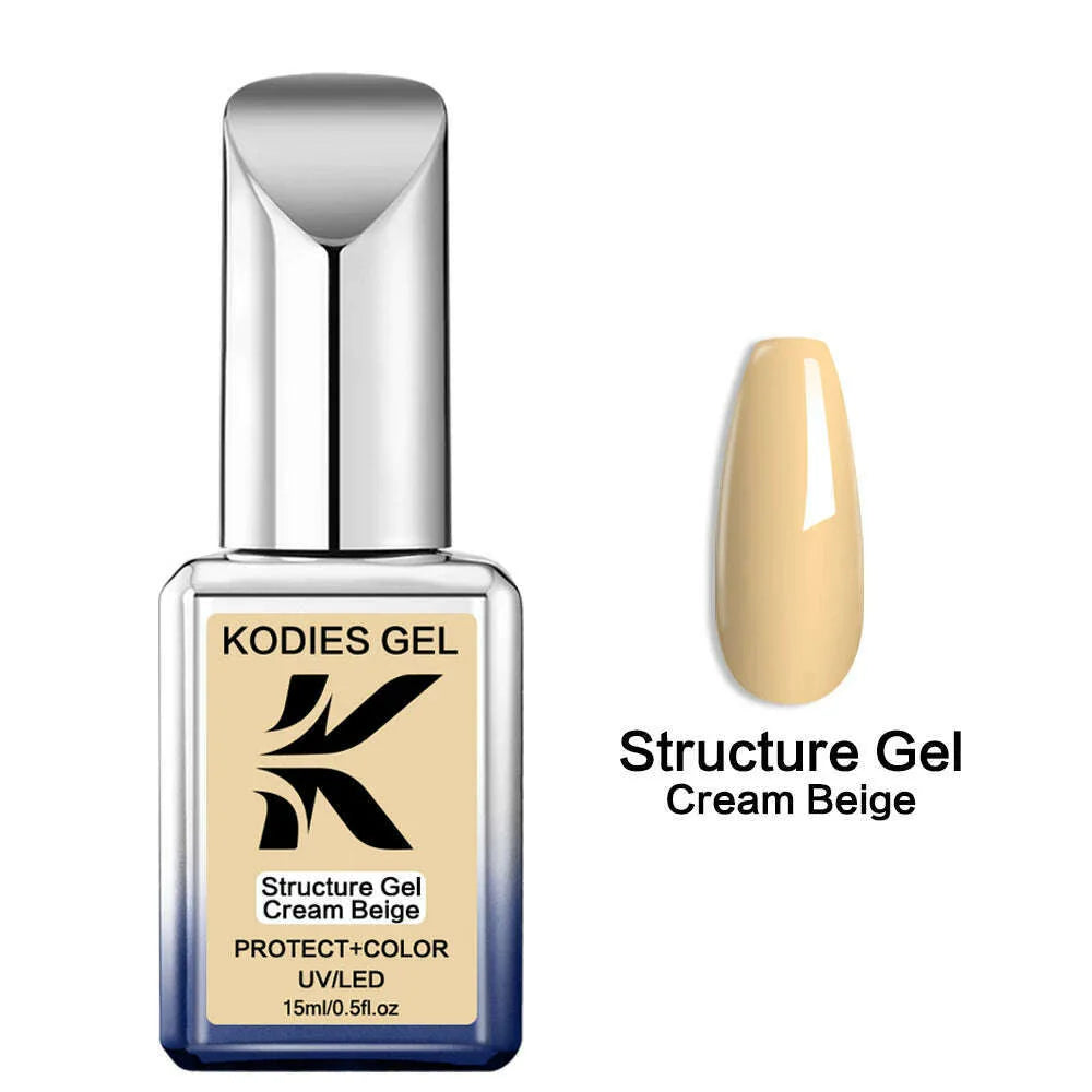 KODIES GEL Kitty White Rubber Base Gel Nail Polish Pearl Shine 15ML Semi Permanent UV Self Leveling Structure Construction Gels
