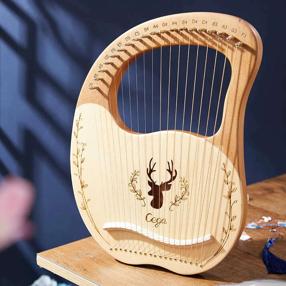 Lyre Harp 10/16/19/21/24 Strings Piano Harp Lyre Harp Mahogany Stringed Musical Instrument With Tuning Wrench Spare Strings
