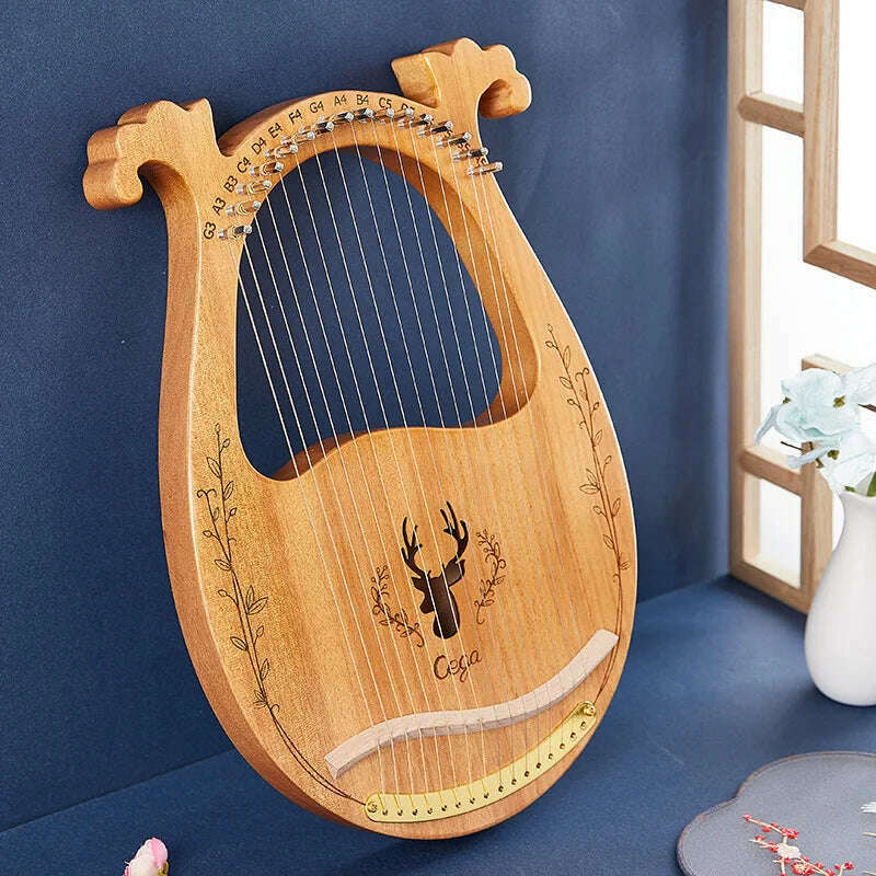 Lyre Harp 10/16/19/21/24 Strings Piano Harp Lyre Harp Mahogany Stringed Musical Instrument With Tuning Wrench Spare Strings