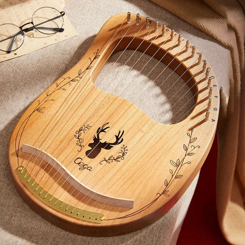 Lyre Harp 10/16/19/21/24 Strings Piano Harp Lyre Harp Mahogany Stringed Musical Instrument With Tuning Wrench Spare Strings