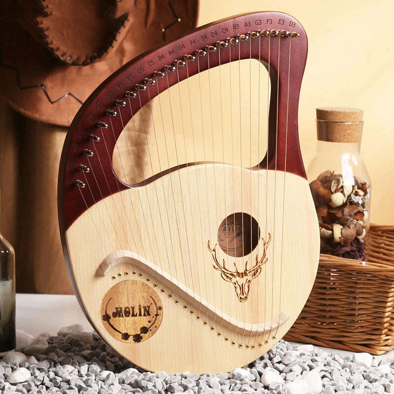 Lyre Harp 10/16/19/21/24 Strings Piano Harp Lyre Harp Mahogany Stringed Musical Instrument With Tuning Wrench Spare Strings