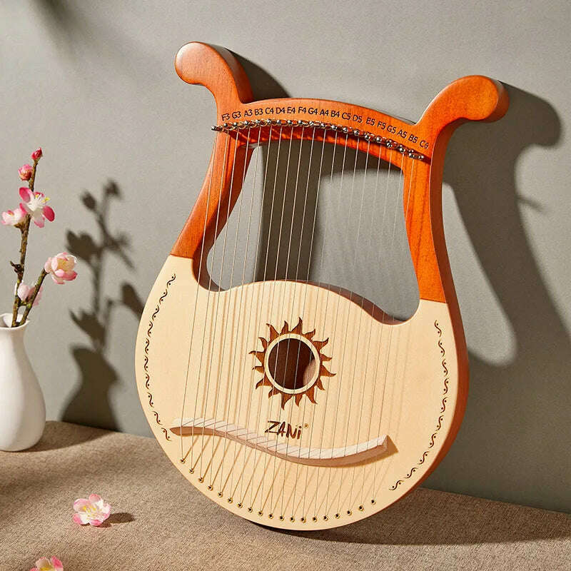 Lyre Harp 10/16/19/21/24 Strings Piano Harp Lyre Harp Mahogany Stringed Musical Instrument With Tuning Wrench Spare Strings