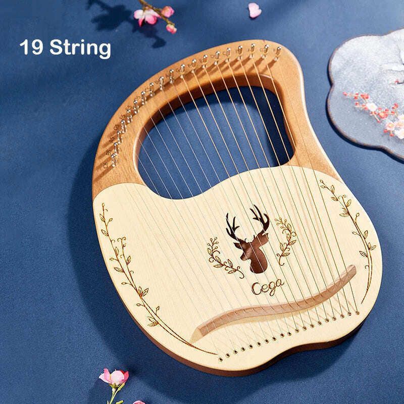 Lyre Harp 10/16/19/21/24 Strings Piano Harp Lyre Harp Mahogany Stringed Musical Instrument With Tuning Wrench Spare Strings