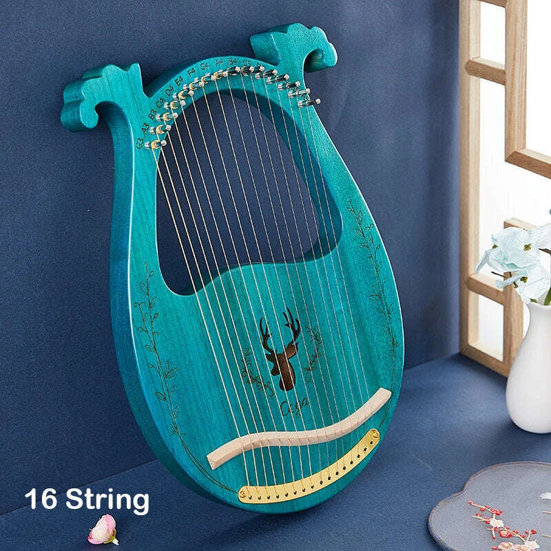 Lyre Harp 10/16/19/21/24 Strings Piano Harp Lyre Harp Mahogany Stringed Musical Instrument With Tuning Wrench Spare Strings