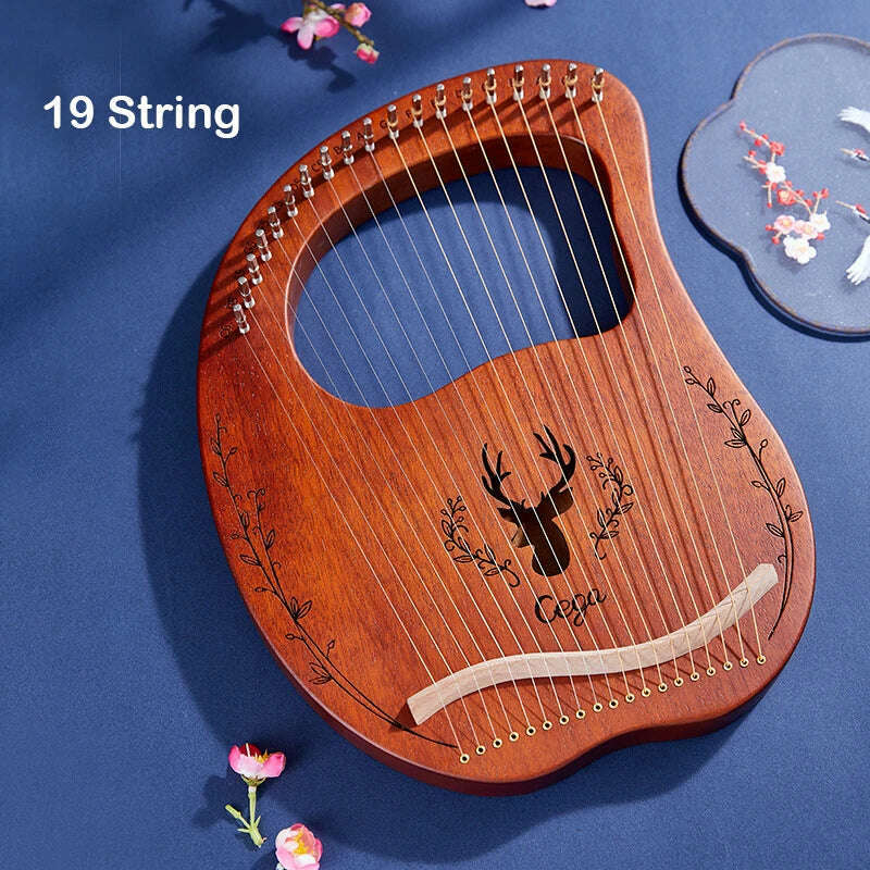 Lyre Harp 10/16/19/21/24 Strings Piano Harp Lyre Harp Mahogany Stringed Musical Instrument With Tuning Wrench Spare Strings