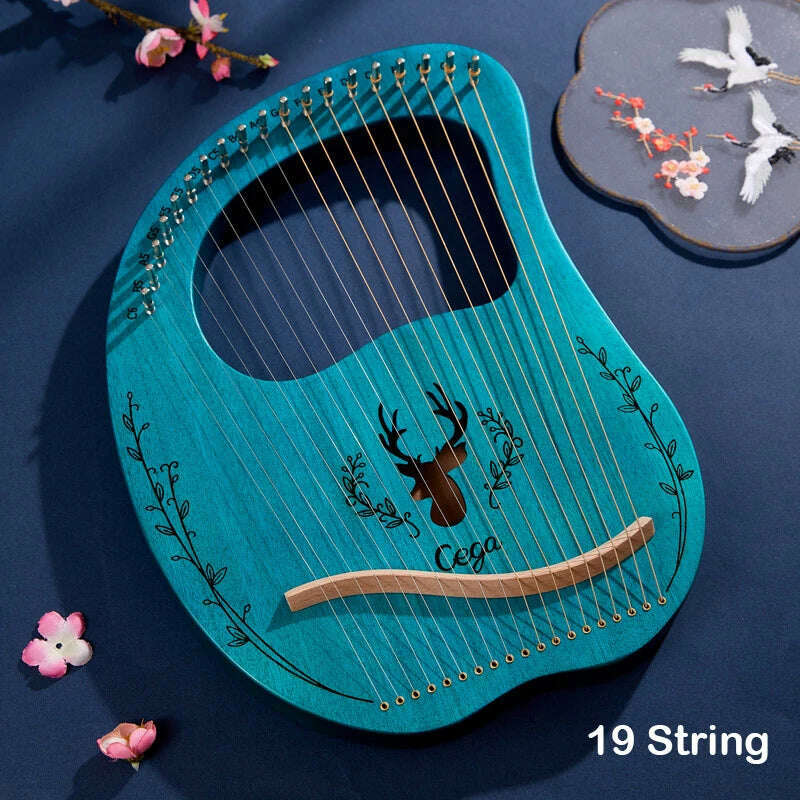 Lyre Harp 10/16/19/21/24 Strings Piano Harp Lyre Harp Mahogany Stringed Musical Instrument With Tuning Wrench Spare Strings