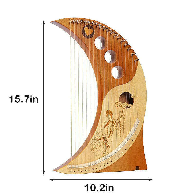 Lyre Harp 10/16/19/21/24 Strings Piano Harp Lyre Harp Mahogany Stringed Musical Instrument With Tuning Wrench Spare Strings