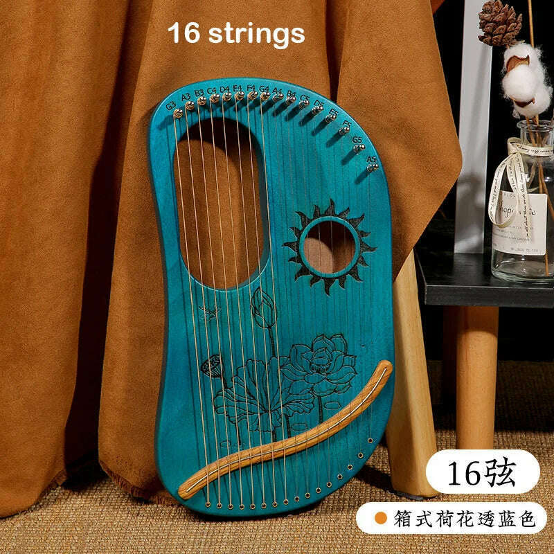 Lyre Harp 10/16/19/21/24 Strings Piano Harp Lyre Harp Mahogany Stringed Musical Instrument With Tuning Wrench Spare Strings