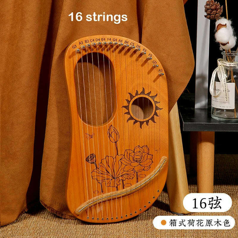 Lyre Harp 10/16/19/21/24 Strings Piano Harp Lyre Harp Mahogany Stringed Musical Instrument With Tuning Wrench Spare Strings