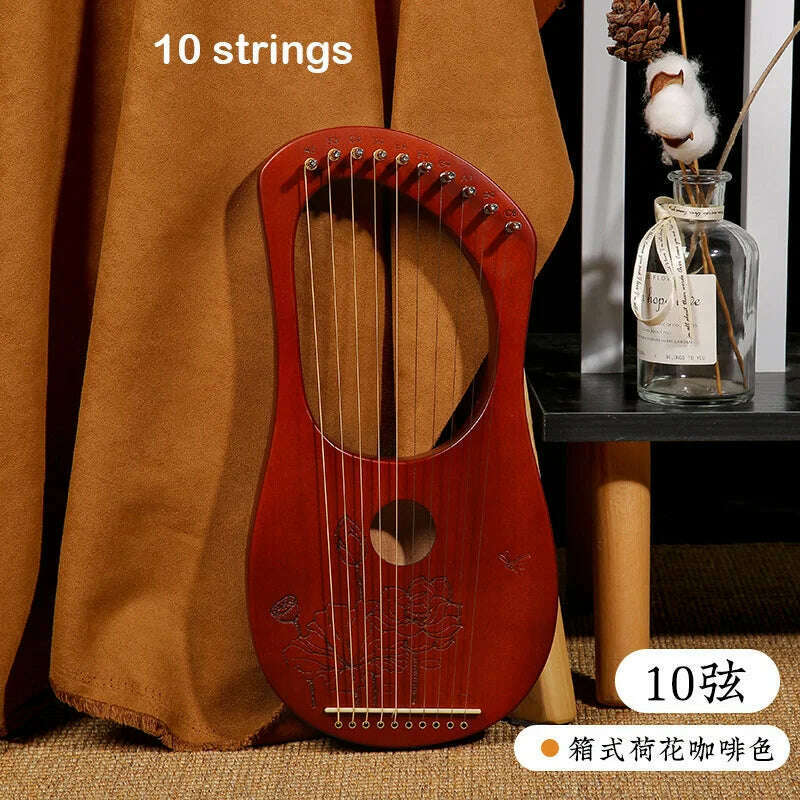 Lyre Harp 10/16/19/21/24 Strings Piano Harp Lyre Harp Mahogany Stringed Musical Instrument With Tuning Wrench Spare Strings
