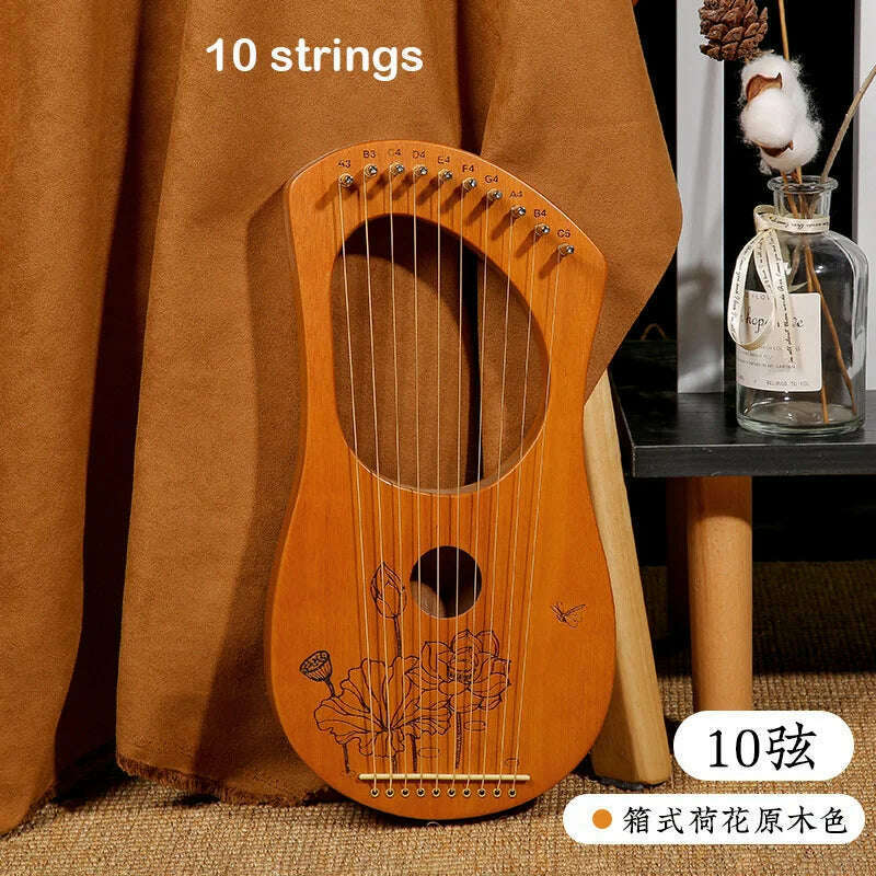 Lyre Harp 10/16/19/21/24 Strings Piano Harp Lyre Harp Mahogany Stringed Musical Instrument With Tuning Wrench Spare Strings