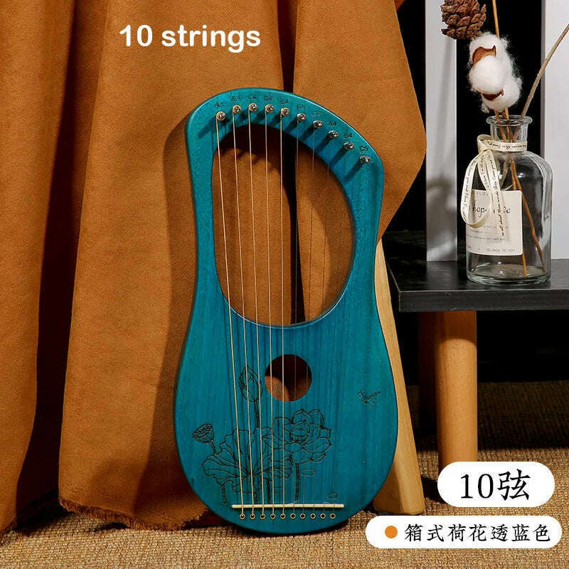 Lyre Harp 10/16/19/21/24 Strings Piano Harp Lyre Harp Mahogany Stringed Musical Instrument With Tuning Wrench Spare Strings