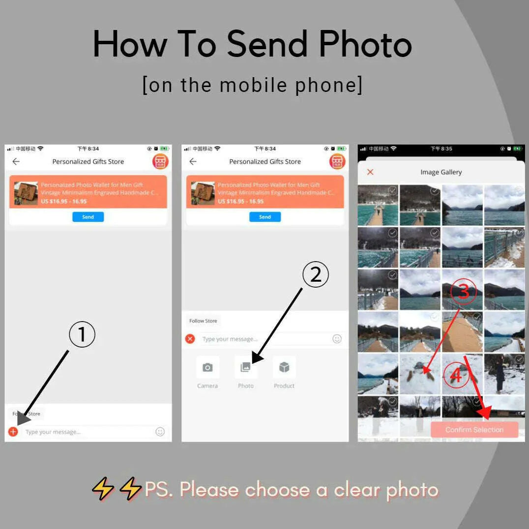 Men Short Wallet with Zipper Coin Pocket Custom Picture Personalized Photo Wallets Father's Mother's Day Gift for Men Him Her