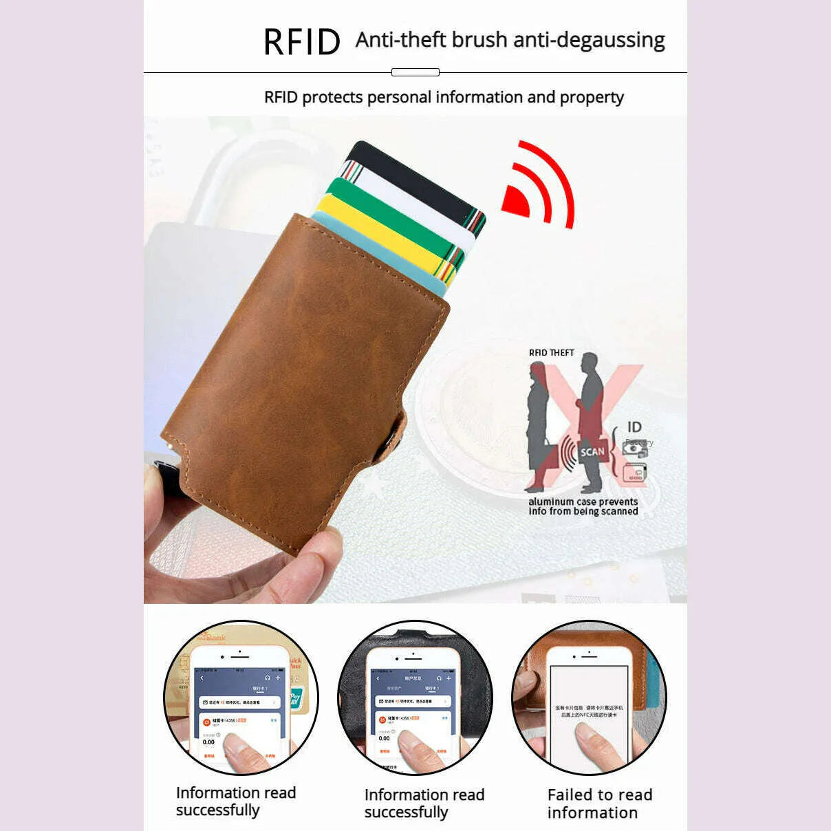 Mens Slim Wallet with Money Clip Pop up RFID Blocking Credit Card Holder Minimalist Wallet for Men