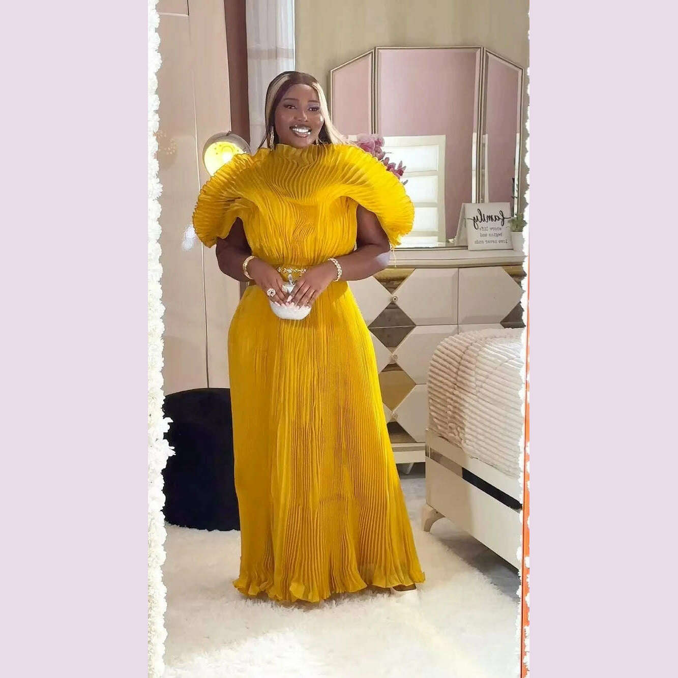 Miyake Folds 2024 Autumn New Plus-size Dress Hand-made Dolds Elegant Chested Evening Dress