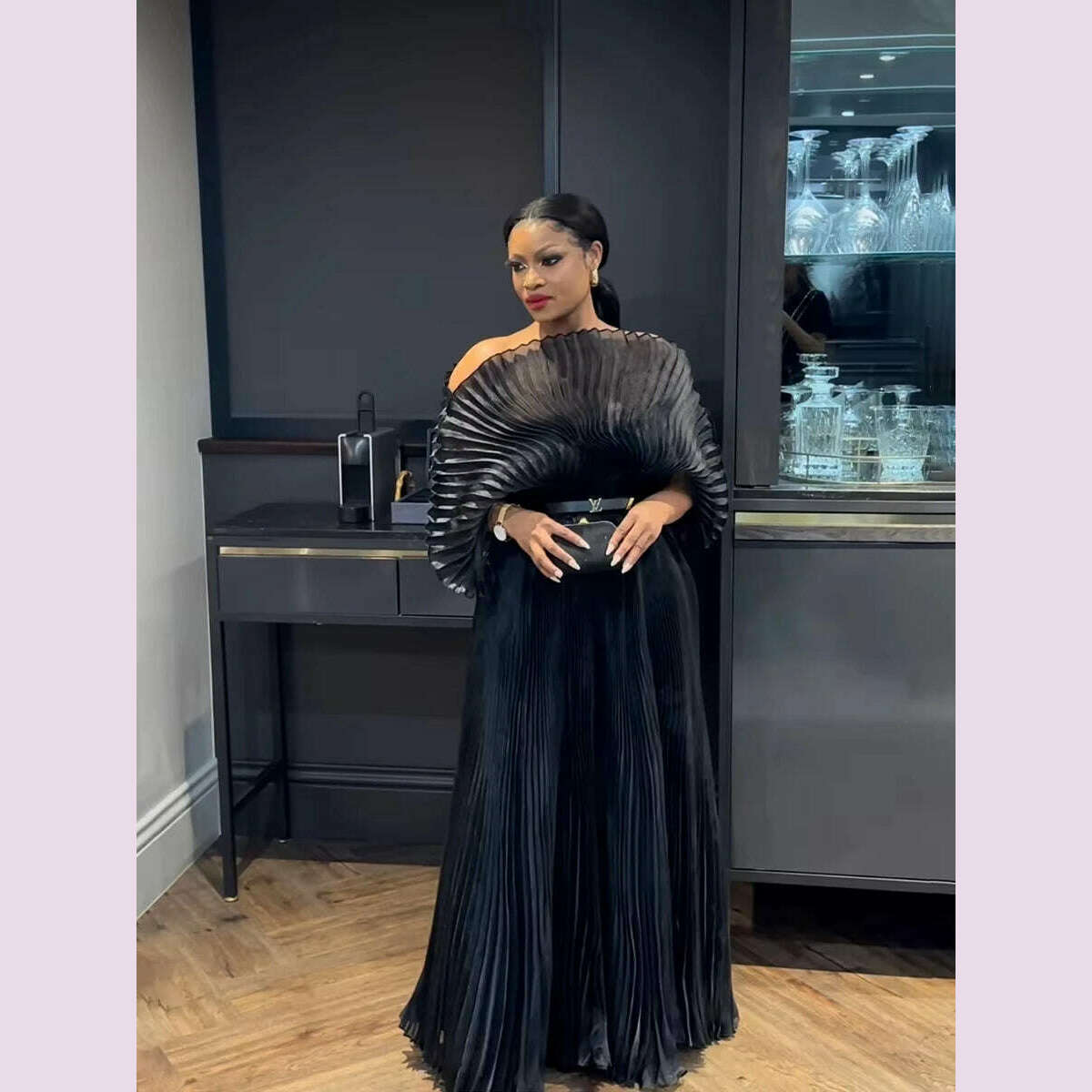 Miyake Folds 2024 Autumn New Plus-size Dress Hand-made Dolds Elegant Chested Evening Dress