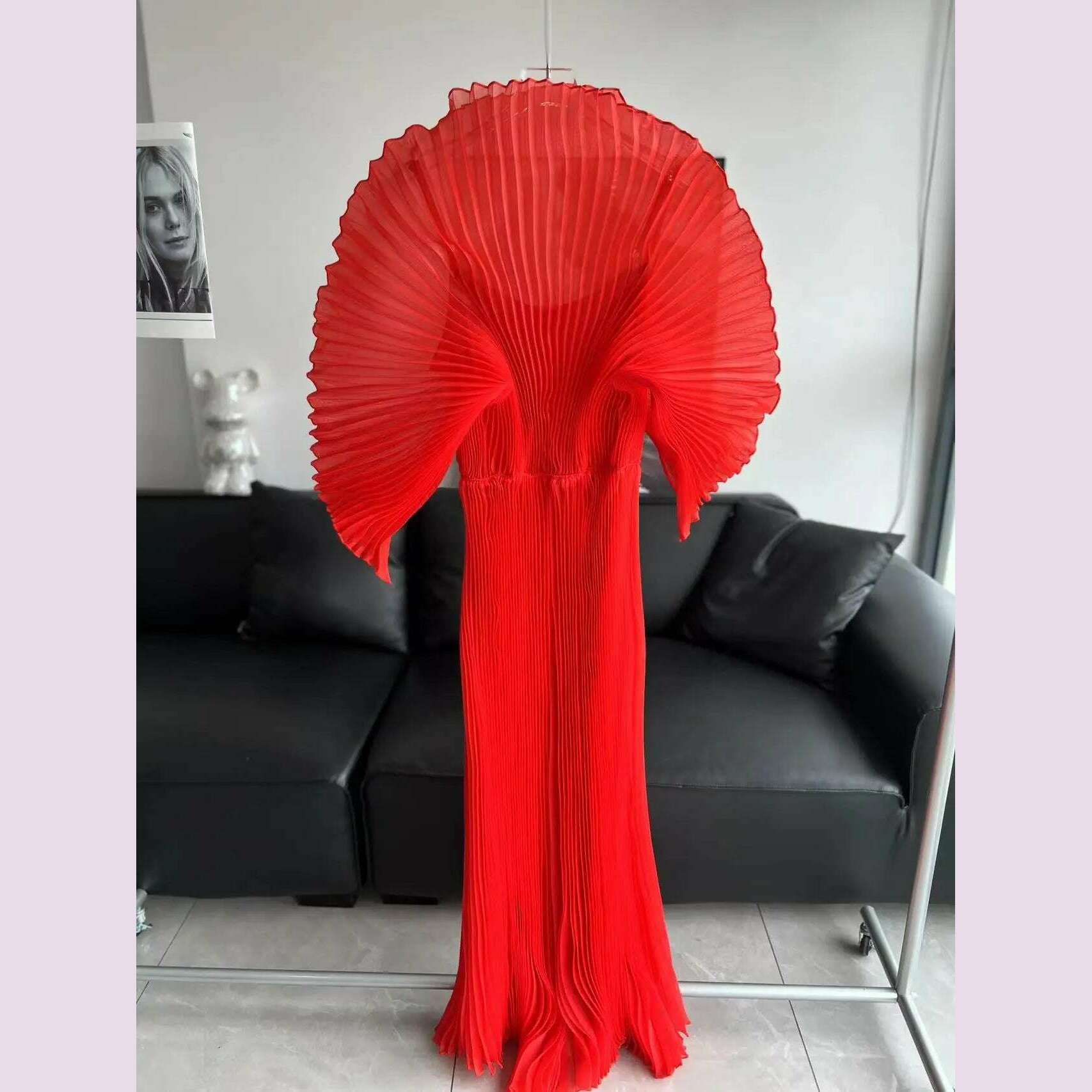Miyake Folds 2024 Autumn New Plus-size Dress Hand-made Dolds Elegant Chested Evening Dress
