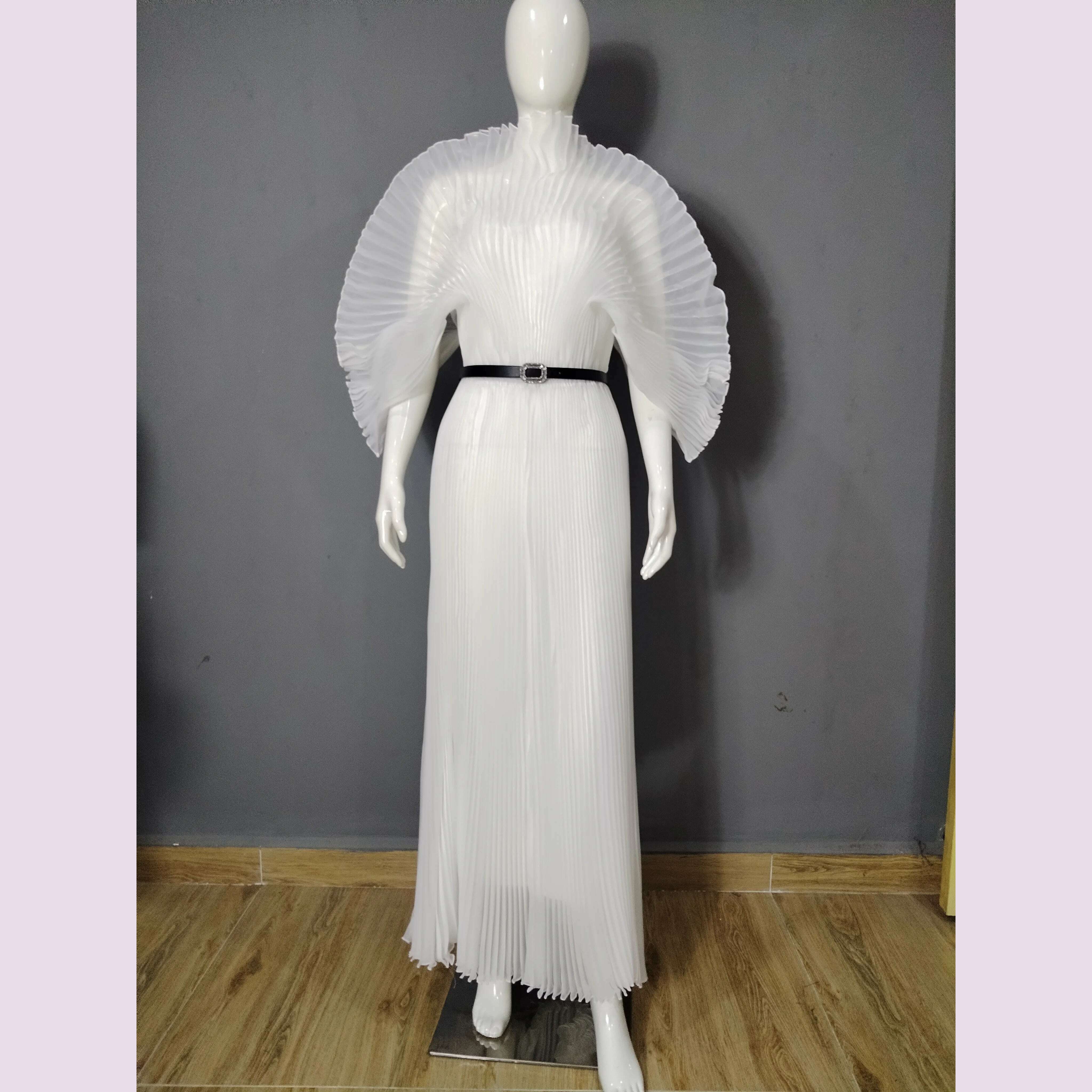 Miyake Folds 2024 Autumn New Plus-size Dress Hand-made Dolds Elegant Chested Evening Dress