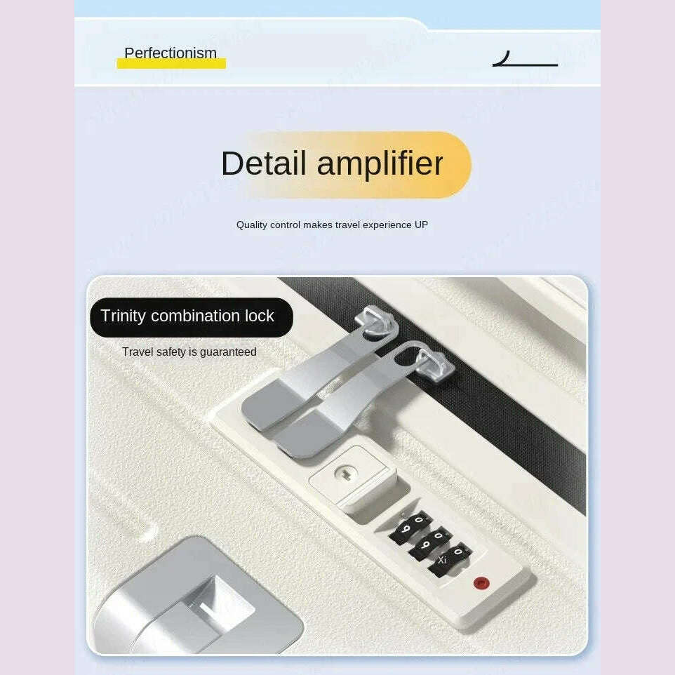 Multifunctional Draw-Bar Suitcase Zipper Wide Handle Trolley Luggage with Cup Holder USB Port Trip Boarding Case Spinner 20 inch