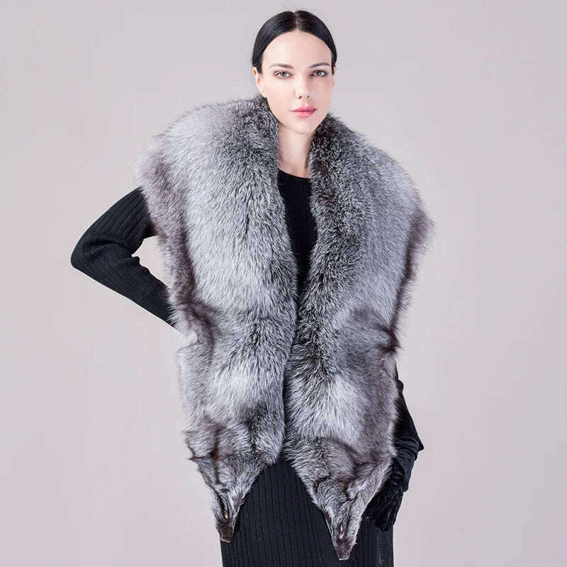 Natural Fur Fox Whole Skin Scarf Ladies Winter Fashion Retro Luxury Party Women Winter Warm Real Fur Collar Ring S5877