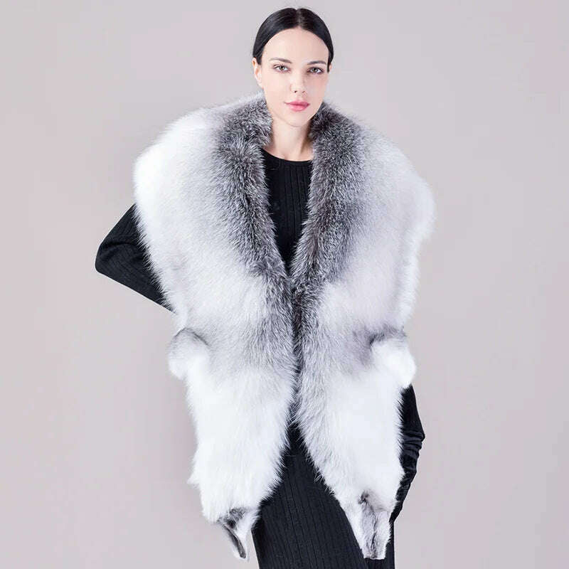 Natural Fur Fox Whole Skin Scarf Ladies Winter Fashion Retro Luxury Party Women Winter Warm Real Fur Collar Ring S5877