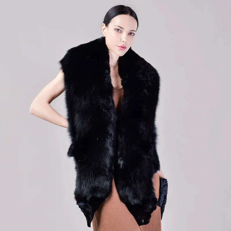Natural Fur Fox Whole Skin Scarf Ladies Winter Fashion Retro Luxury Party Women Winter Warm Real Fur Collar Ring S5877