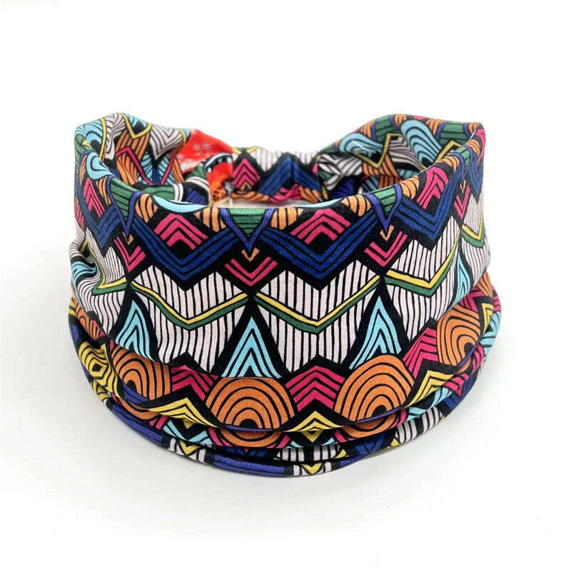 New African Pattern Print Wide Headband for Women Twist Style Hair Bandanas Head Wrap Elastic Headwear Turban Girls Accessories