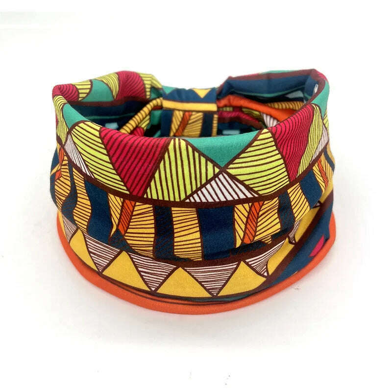 New African Pattern Print Wide Headband for Women Twist Style Hair Bandanas Head Wrap Elastic Headwear Turban Girls Accessories